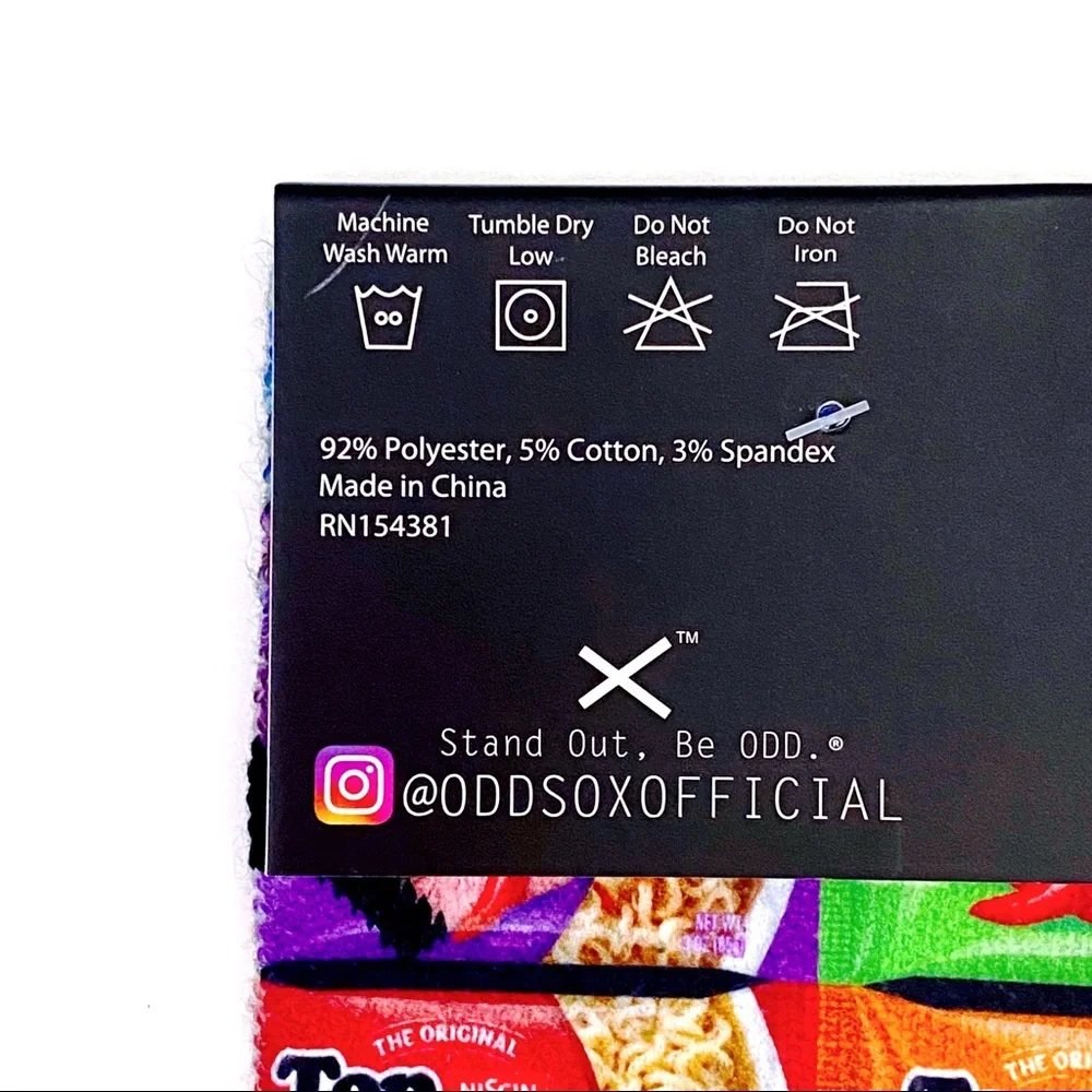 Odd Sox Top Ramen Noodles Crew Socks Mens Womens Nissin Fun Funny Gift Colorful
